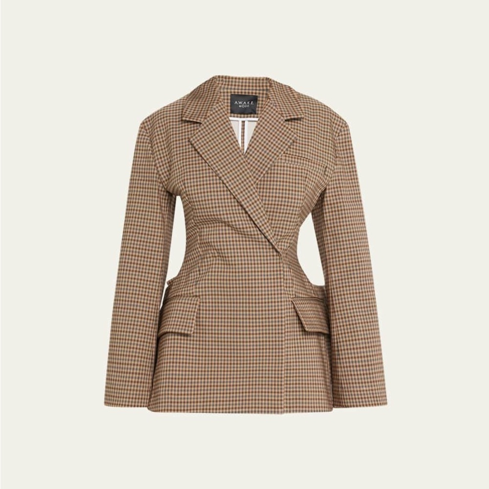 Deconstructed Gingham Blazer